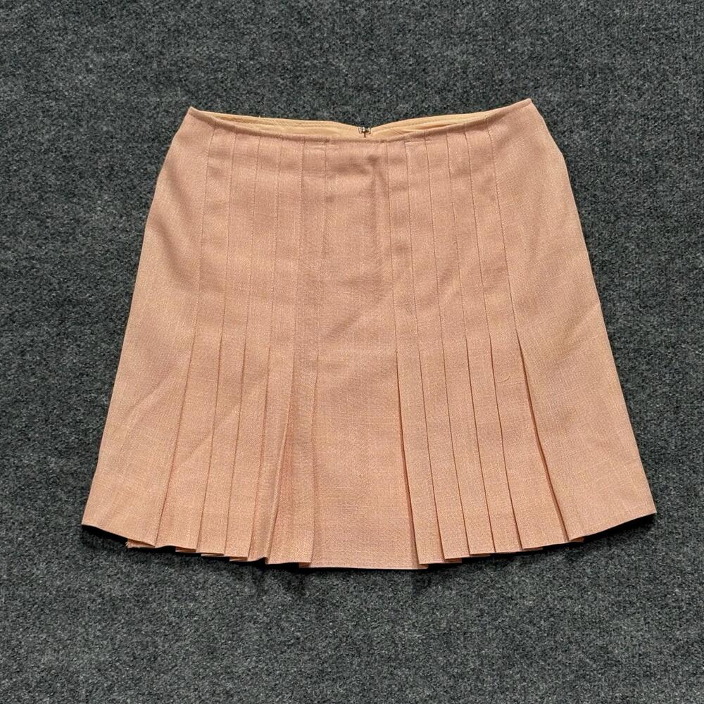 Anne Klein Skirt Womens 12 Pink Pleated Short Mini Lined Textured Spring